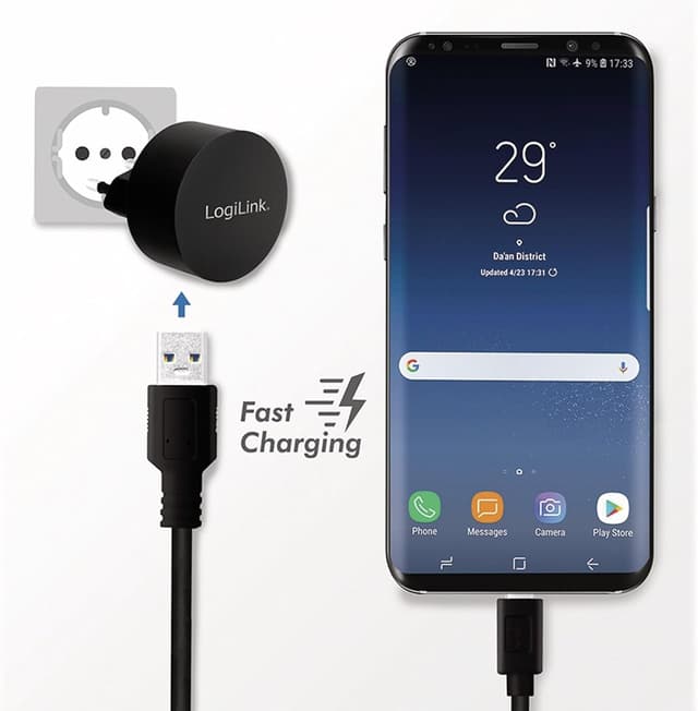 Detalle de LogiLink PA0217 – Adaptateur secteur USB à charge rapide 10,5 W (1 port USB-A)