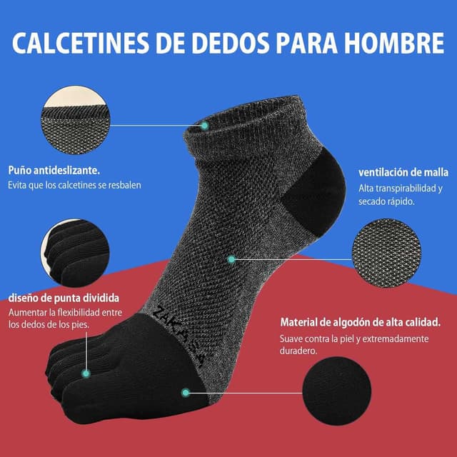 Thumbnail 1 de PUTUO Calcetines Dedos de Deporte para Hombre
