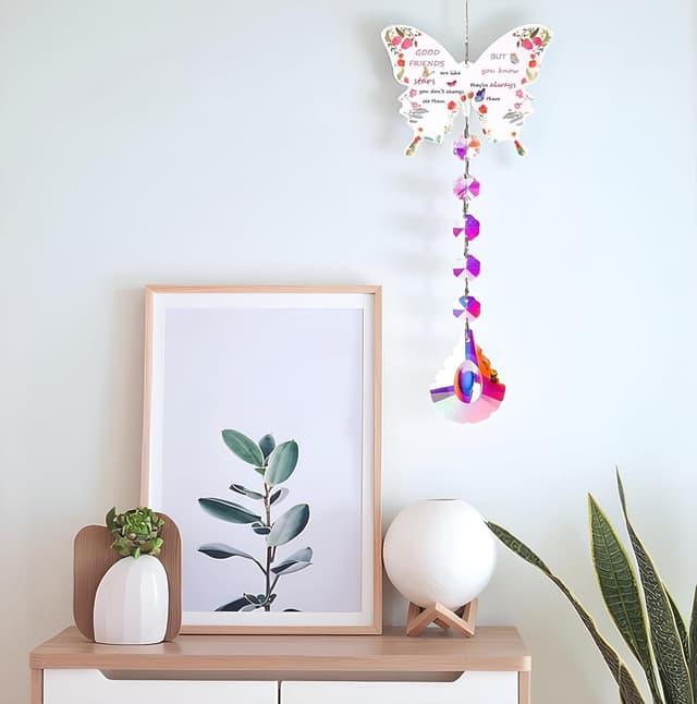 Detalle 2 de Bomesy butterfly crystal suncatcher friendship gift set with box & cards