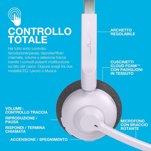 Thumbnail 3 de JLab Go Work Pop Cuffie Bluetooth 50 ore