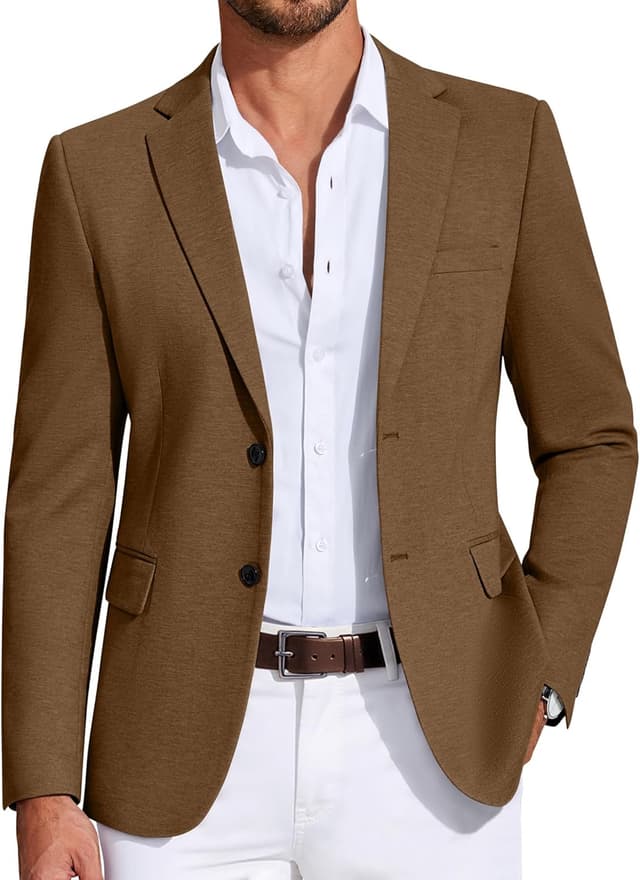 Detalle 2 de COOFANDY Mens Knit Blazer Sport Coat