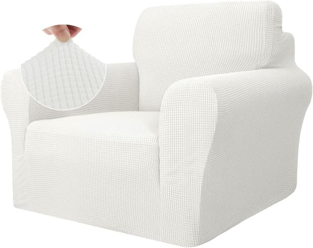 Detalle de Ystyle Copridivano 1 posto con braccioli, universale antigraffio e antiscivolo, bianco