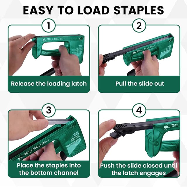 Detalle de HAUSHOF Handtacker / Tackerpistole für Klammern Typ 53 (JT21), 18 cm, mit 800 Klammern und Klammerentferner