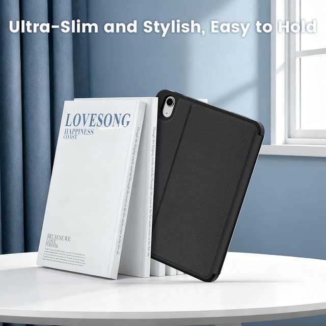 Thumbnail 6 de CACOE Book Cover Hülle für iPad 11. Generation (A16) & iPad 10 (2022) mit Stifthalter – Schwarz