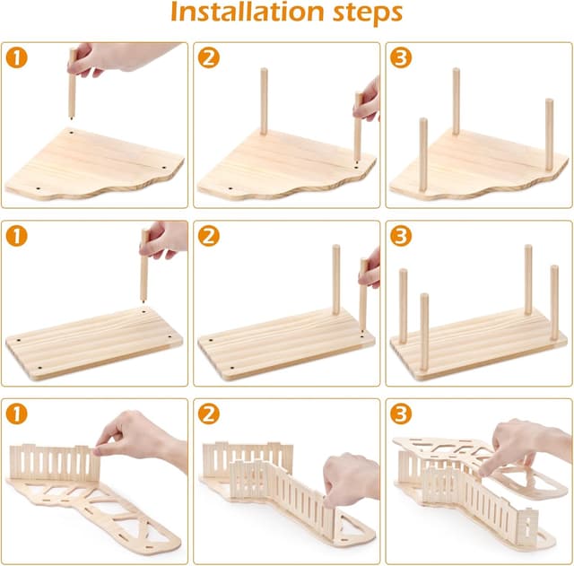 Thumbnail 2 de 3-piece Natural Wooden Hamster Game Platform