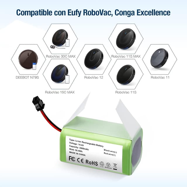 Detalle de Batería 3500mAh 14,4V para Conga y Eufy