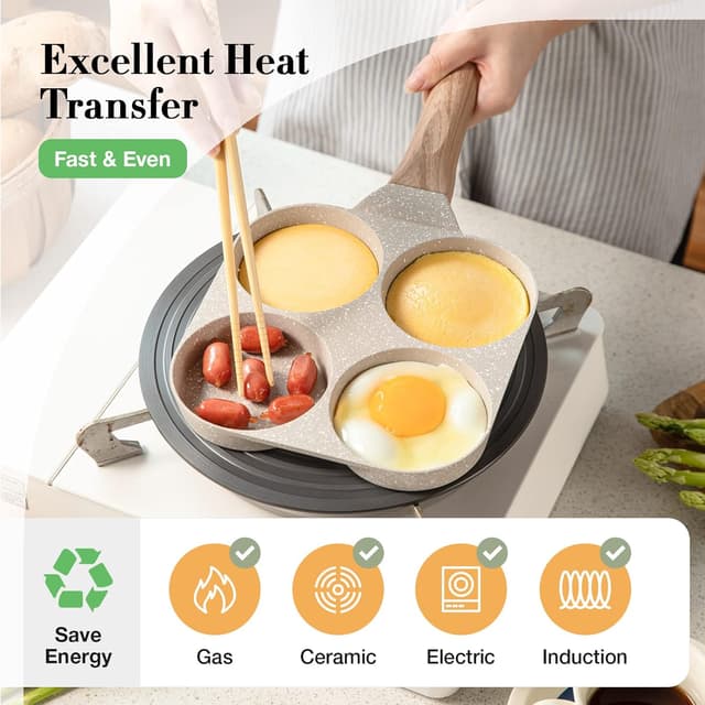 Thumbnail 1 de CAROTE 4-Cup Nonstick Egg Pan ⚙