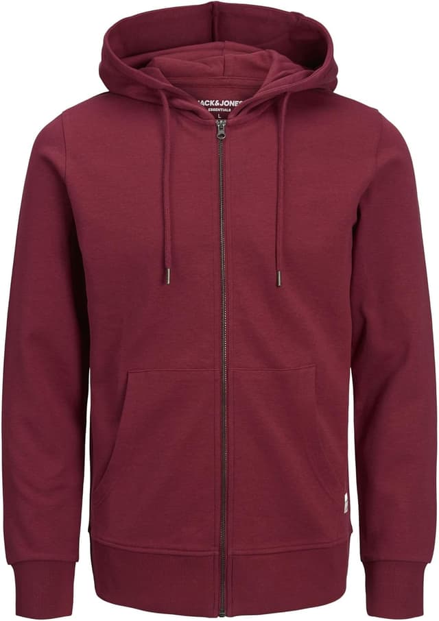 Detalle de JACK & JONES Herren Kapuzenjacke einfarbig mit Kordelzug
