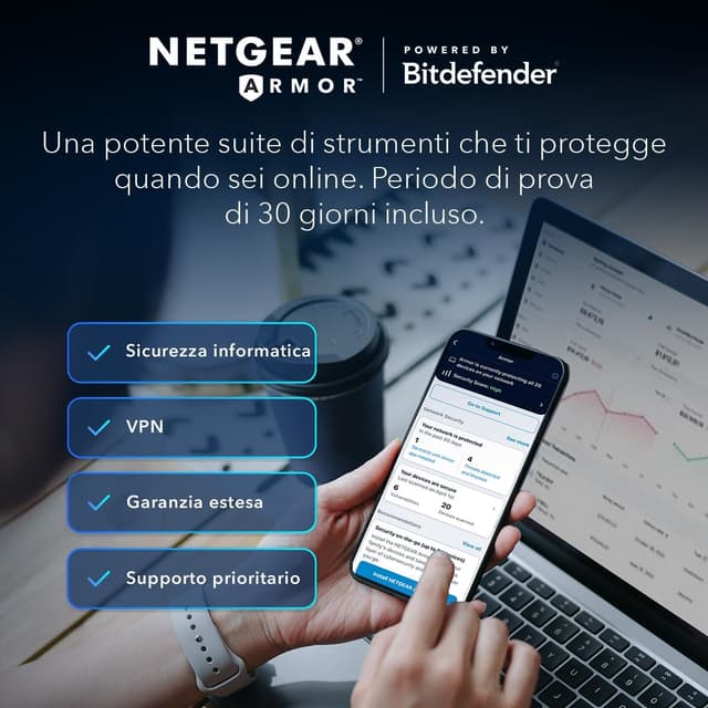 Thumbnail 6 de NETGEAR WiFi 6 RAX9 (AX1800) con sicurezza avanzata e copertura fino a 90 m²