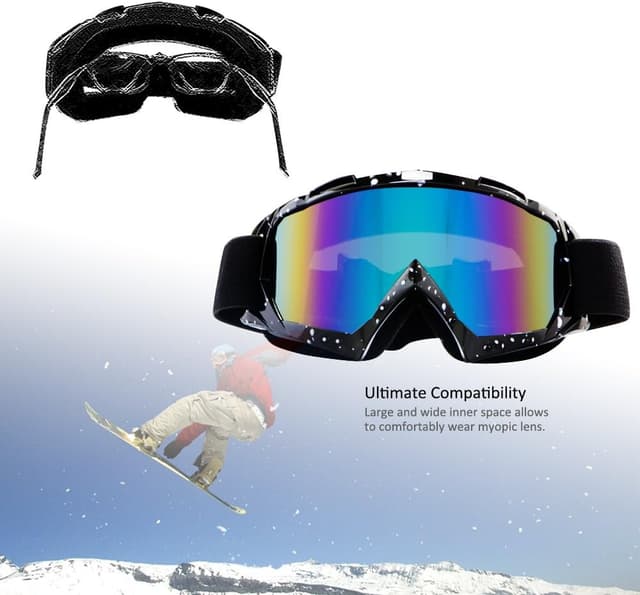 Thumbnail 6 de 4-FQ Motorcycle & Dirt Bike Goggles with Anti-Fog, UV Protection, Scratch-Resistant Lens (Black frame)