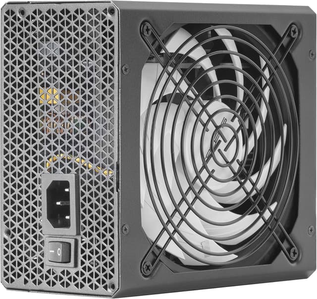 Detalle de Tacens RADIX ECO X 550 alimentatore PC ATX 550W con garanzia 6 anni, efficienza 87% e cavi piatti