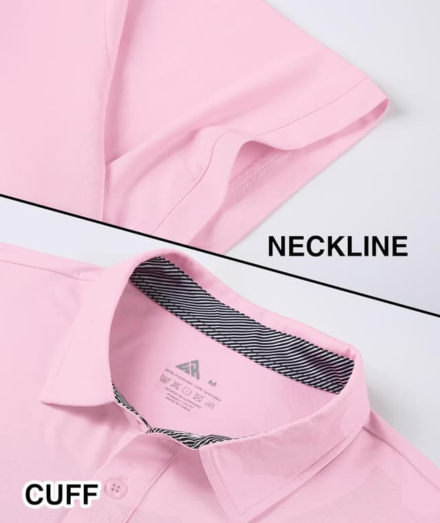 Detalle de ZITY Men’s Short-Sleeve Golf Polo Shirt (Moisture-Wicking Performance Print)