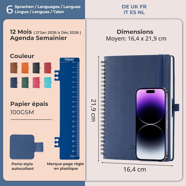 Detalle 2 de IN-LUXPRO Agenda 2026 A5 21,9x16,4