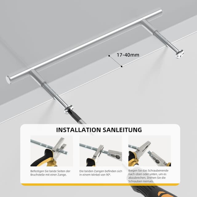 Thumbnail 6 de goldenwarm 30er Türgriff-Set aus Edelstahl, Lochabstand 192 mm (Stangen-/Möbelgriff, silber)