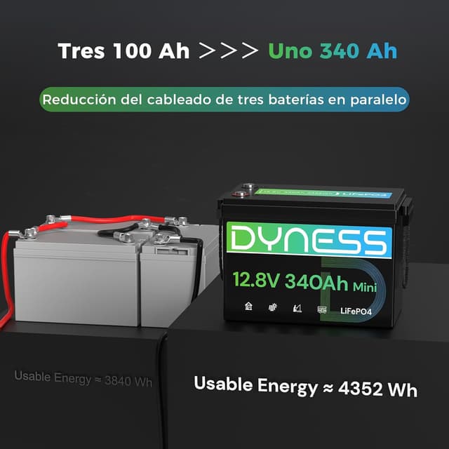 Thumbnail 2 de Dyness LiFePO4 12V 340Ah BMS 200A 4352Wh
