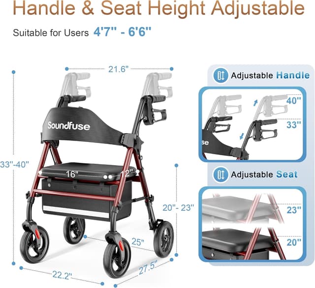 Thumbnail 4 de Soundfuse Rollator with 350lb Capacity ⚙