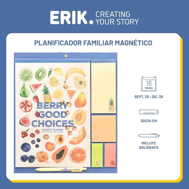 Thumbnail 1 de Calendario Magnético Nevera 2026 Fruity 16 meses
