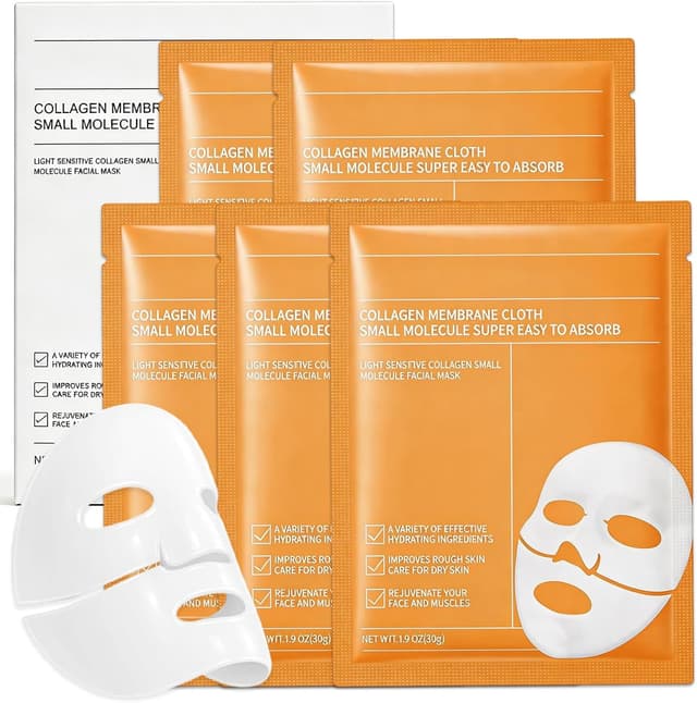 Detalle de Maschera viso in idrogel al collagene (confezione da 5 fogli) per luminosità istantanea