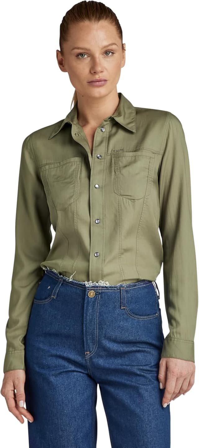 Detalle de G-Star Fitted Shirt Magliette Donna: comfort e vestibilità comoda per tutti i giorni