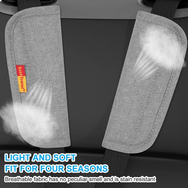 Detalle de URAQT Baby Sicherheitsgurt Schulterpolster (2 Stück) – atmungsaktiv, universell für Autositze und Kinderwagen