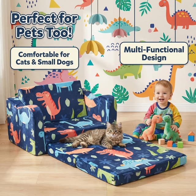 Thumbnail 3 de ONEKUKA Kids Sofa Couch 2-in-1 Toddler Bed 🎄