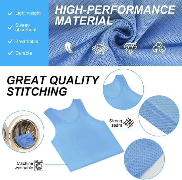 Detalle de AUYAO Pettorine da allenamento in rete (6 gilet) per calcio, basket e pallavolo