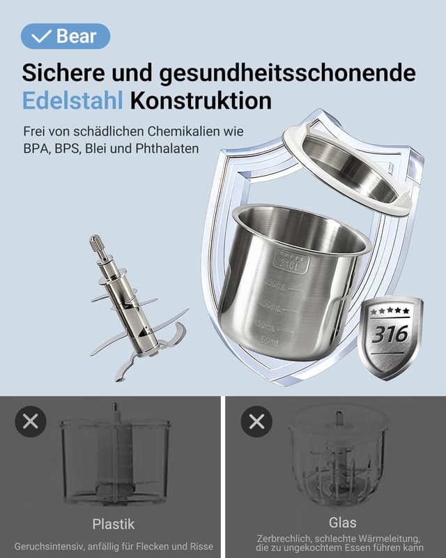 Detalle de Bear Baby NutriEase AllStage Edelstahl AllStage Baby-Food Maker