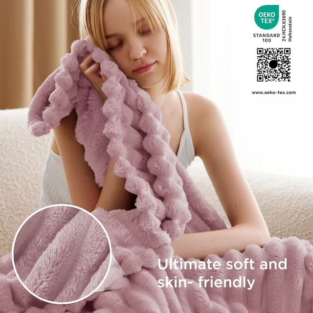 Detalle de Bedsure fleece throw blanket 130x170 cm
