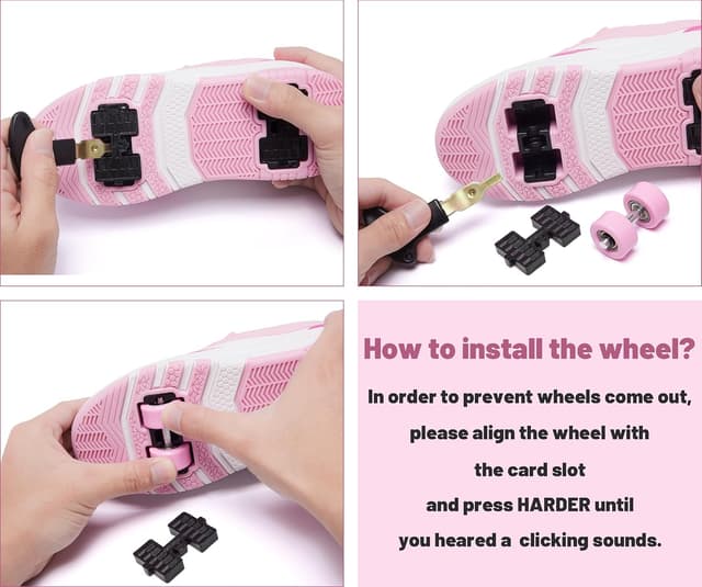 Detalle 2 de ANEFUN Rollschuhe mit 4 Rollen für Kinder (abnehmbare Räder) – Skate-Schuhe für Jungen & Mädchen