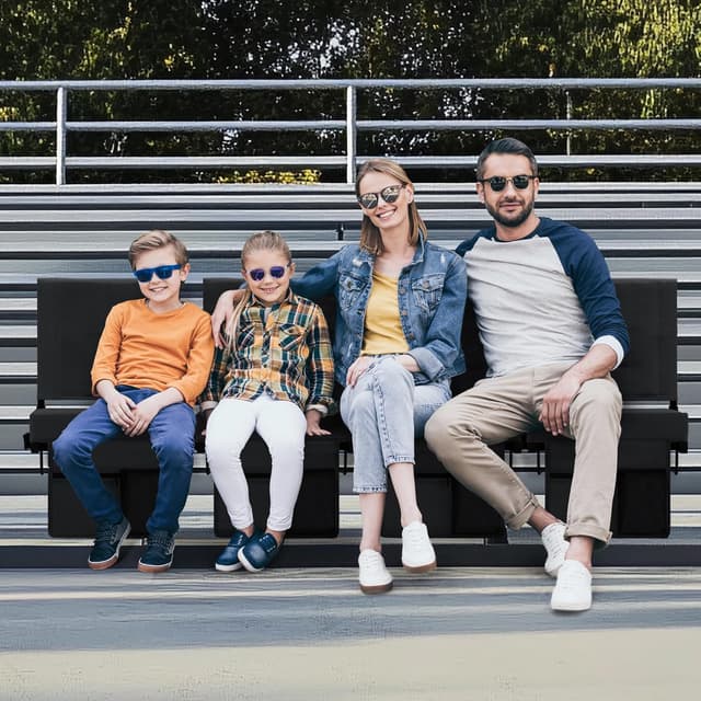 Detalle de Aliphon Stadium Seat for Bleachers with Back Support, Cushion, Cup Holder & Shoulder Strap (Black)