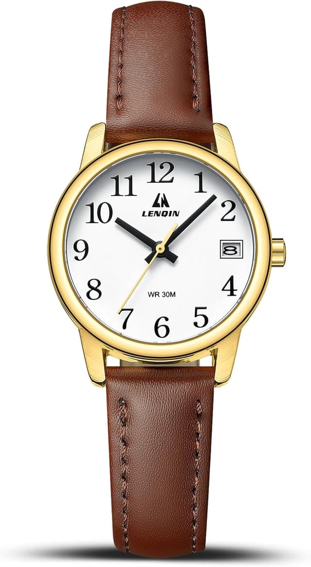 Detalle de LN LENQIN Ladies Analog Quartz Watch with Leather Strap (3 ATM Waterproof)