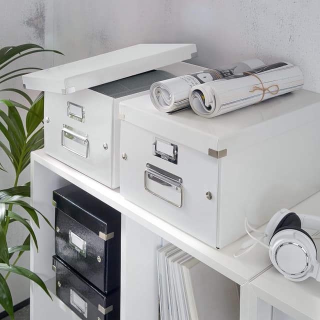 Detalle de Scatola archivio Leitz Click & Store WOW formato Medium per A4 e oggetti di medie dimensioni, bianco 60440001