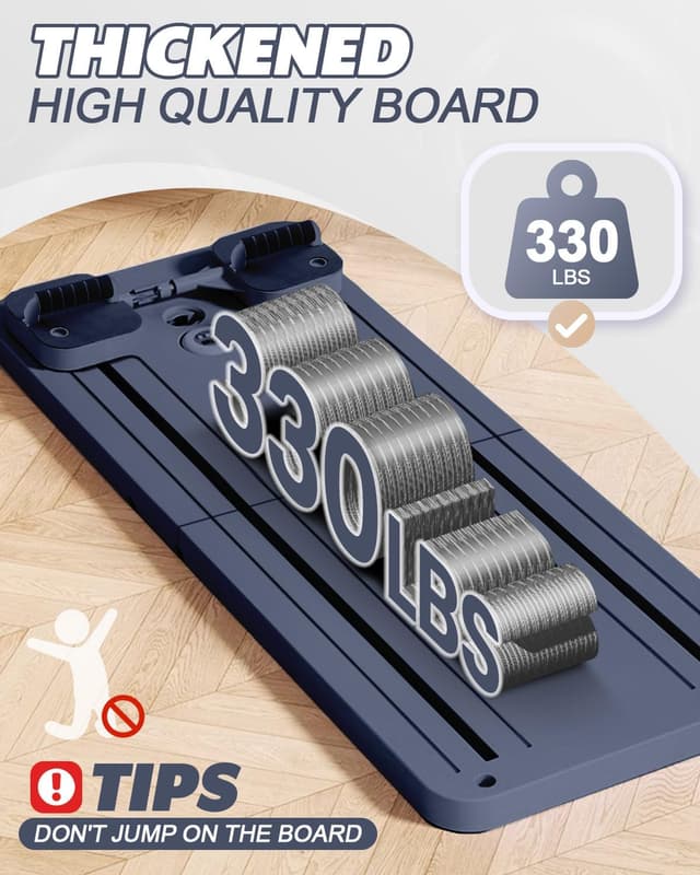 Detalle de Rantizon Ab Roller Board Pilates Board for full-body ab workouts with timer, anti-slip base and foldable design