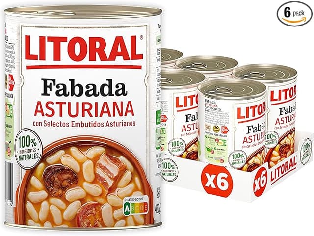 Imagen de LITORAL Fabada Asturiana Sin Gluten 🍲 Pack 6x420 g en OfertitasTOP