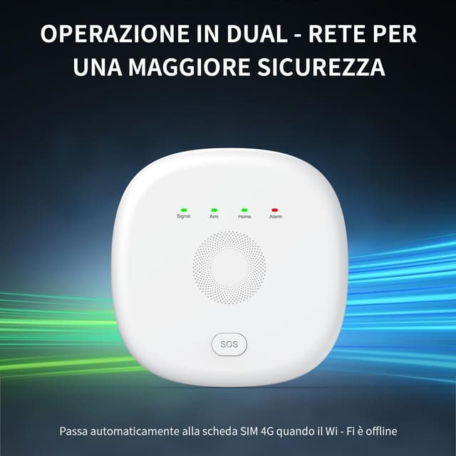 Detalle 2 de PGST kit antifurto domestico senza fili con tastierino, sensore porte, rilevatore movimento e controllo remoto 4G/GSM (app Tuya/Smart Life)