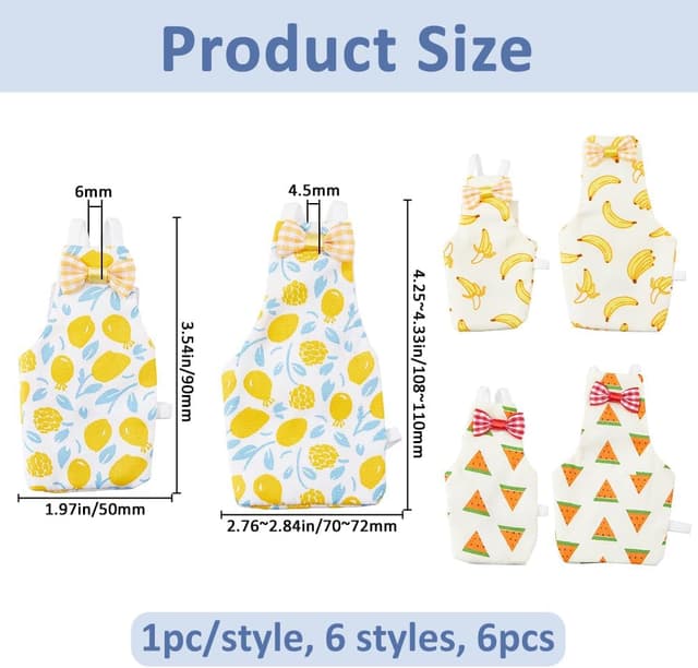 Detalle 2 de SUPERFINDINGS 6-pack reusable bird diapers for parrots & cockatiels (washable waterproof nappy) – S-M