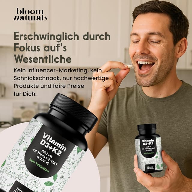 Detalle 1 de Vitamin D3 K2 5000 IE Tabletten, 365 Stk