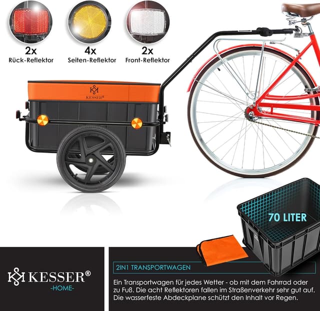 Thumbnail 5 de KESSER Fahrradanhänger 70 l Lastenanhänger