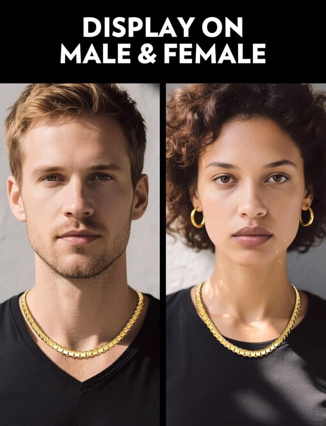 Detalle de Bandmax Venezianer Halskette aus 316L Edelstahl (Vario-Breite/Optionen), Herren & Damen, ohne Anhänger