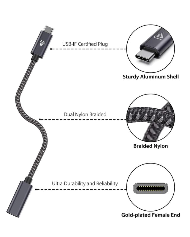 Detalle 2 de Faracent USB C Extension Cable 3.3ft โ 240W ๐