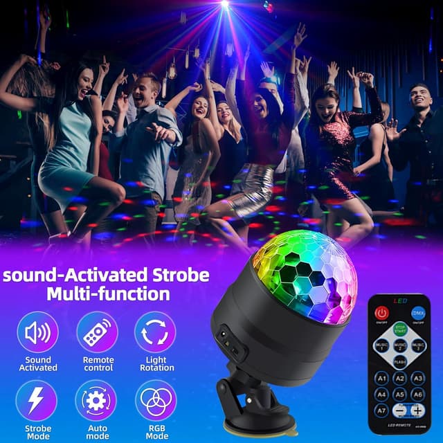 Thumbnail 1 de Disco Ball Light mini LED party strobe 1x 🎉