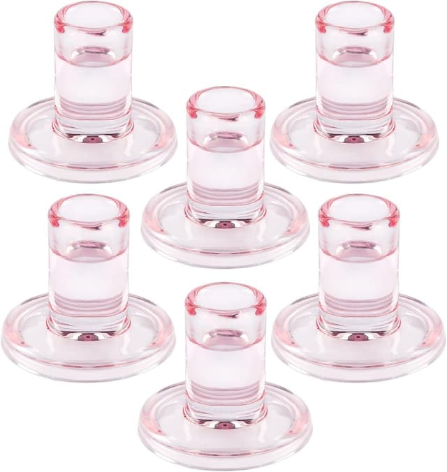 Imagen de TELOSMA Pink Glass Candle Holders 6PCS 0.85in en OfertitasTOP