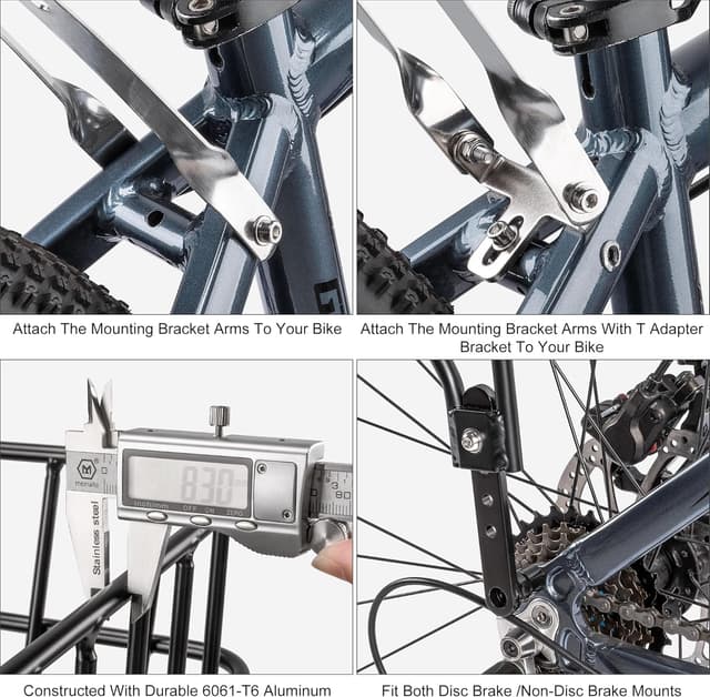Detalle 2 de CXWXC porte-bagages vélo arrière avec panier amovible et réflecteur (roues 26 à 29")