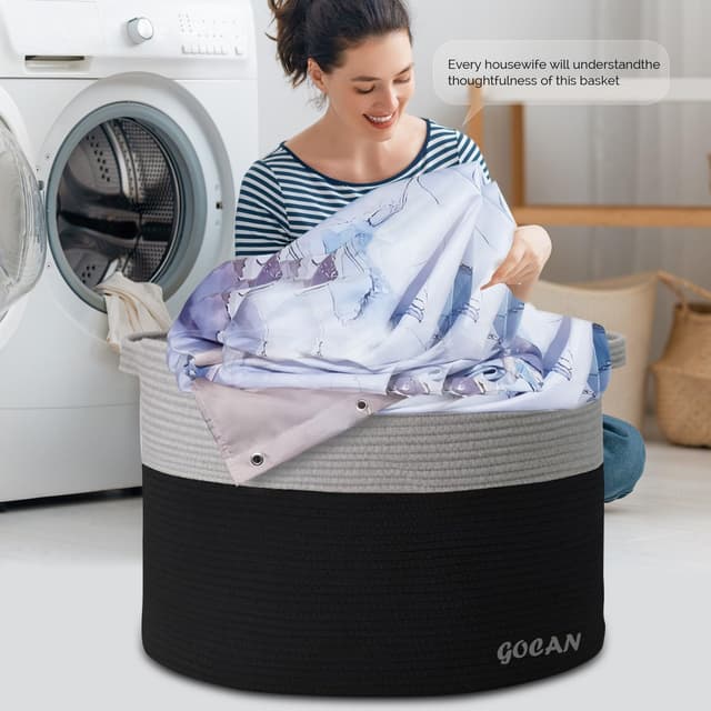 Thumbnail 4 de GOCAN Cotton Rope Basket XXXL 22x22x14 in