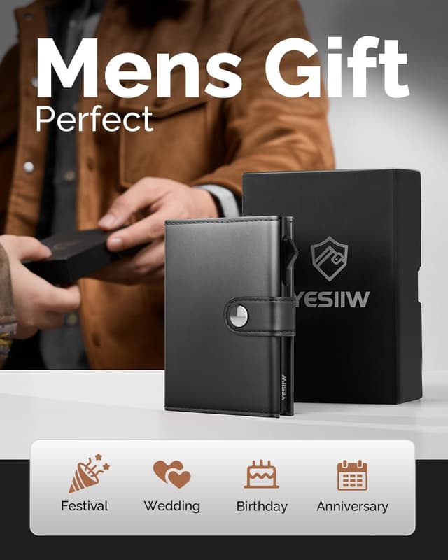 Thumbnail 6 de YESIIW minimalist RFID wallet holder 9 cards