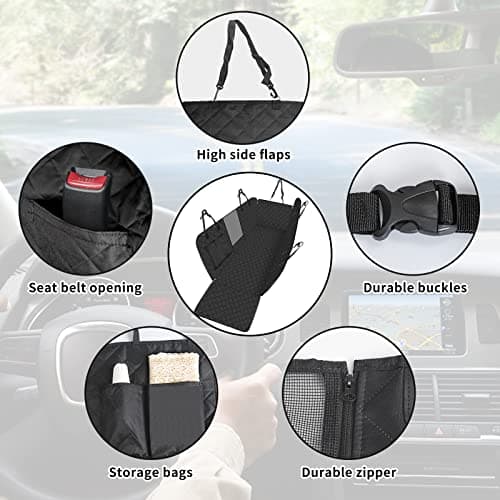 Detalle 2 de Sosayet funda coche 4 en 1 para perros (asiento trasero) 137 x 147 cm, impermeable antideslizante con ventana lateral