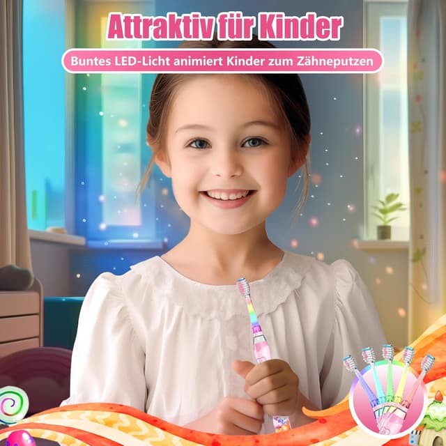 Thumbnail 1 de Elektrische Zahnbürste Kinder Einhorn Rosa 24000 VPM