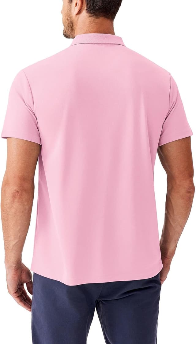 Detalle de PINSPARK Men’s Quick-Dry Golf Polo Shirt (Short Sleeve, Slim Fit, Solid)