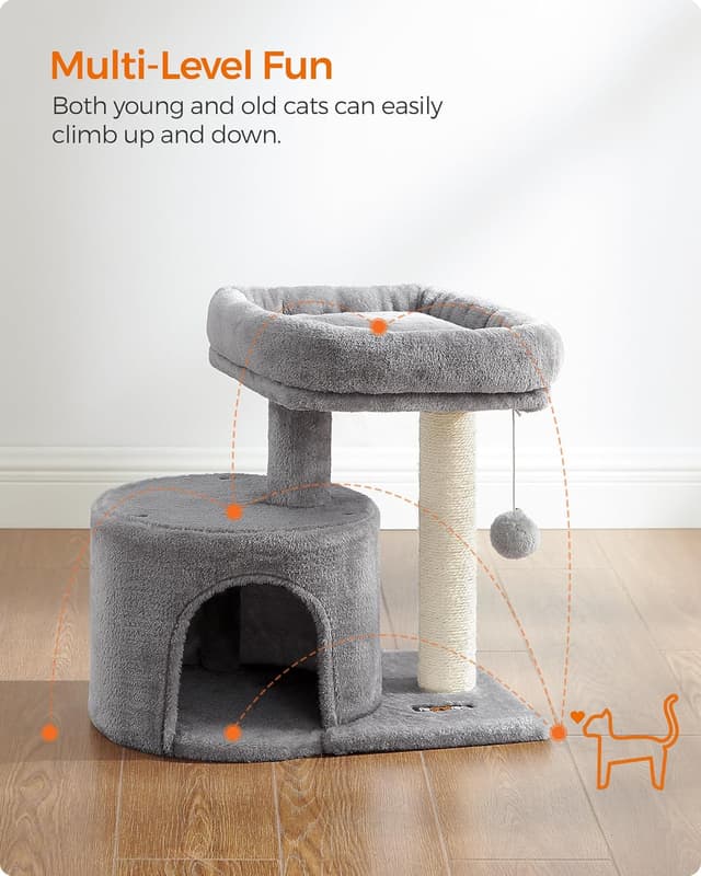 Detalle de Feandrea Cat Tree PCT50WV1 – Compact cat tower with sisal scratching post