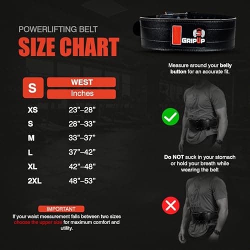 Thumbnail 5 de GripUp Weight Lifting Belt 6mm, 4″ Support 🏋